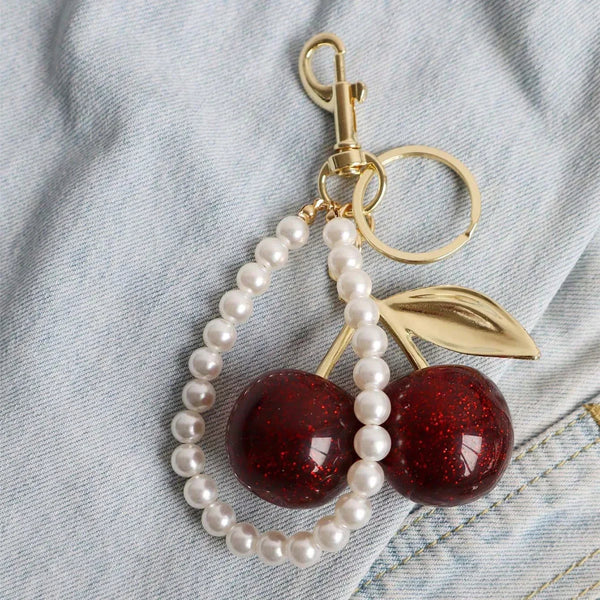 Chic Cherry Charm Handbag Keychain