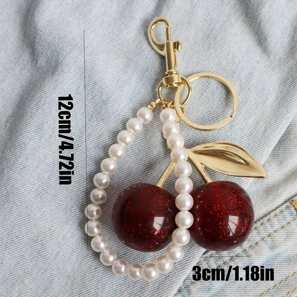 Chic Cherry Charm Handbag Keychain