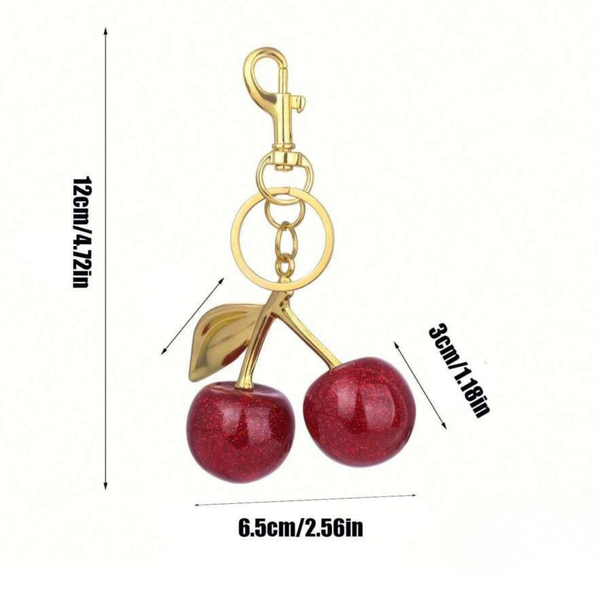 Chic Cherry Charm Handbag Keychain