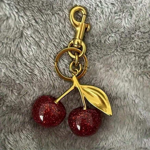 Chic Cherry Charm Handbag Keychain